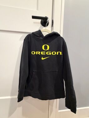 Nike Oregon Black Hoodie with Yellow Logo